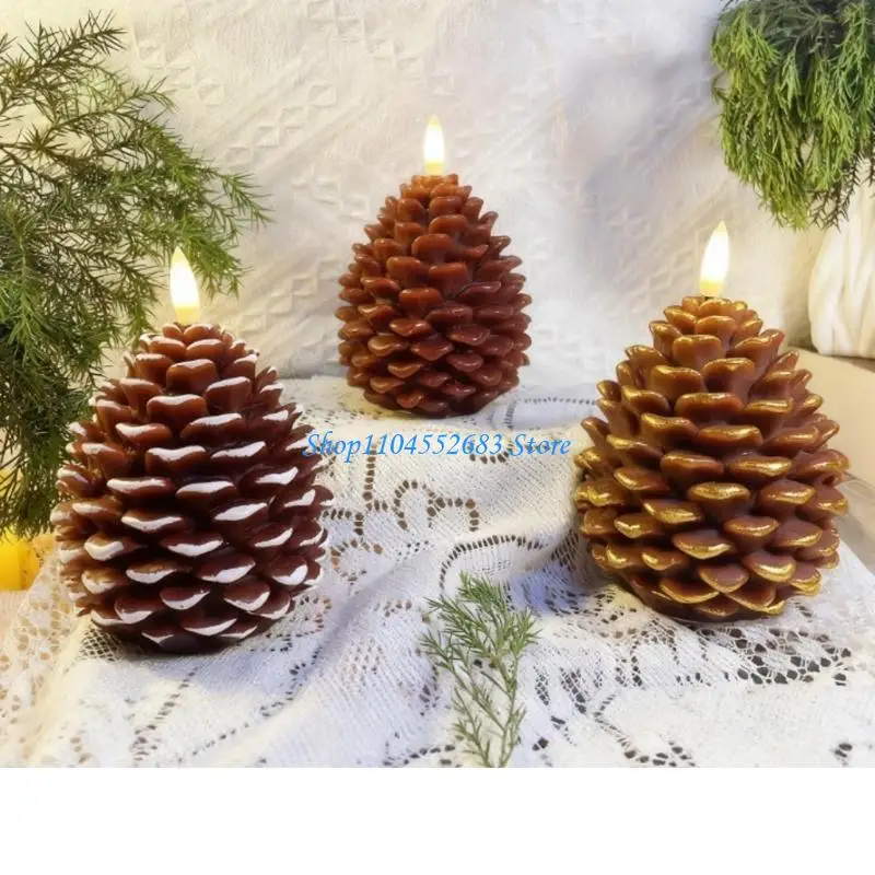 Y6GD Pine cone Lightss dGreenration, pine cone with timer function, flameless pine cone Christmas dGreenration table