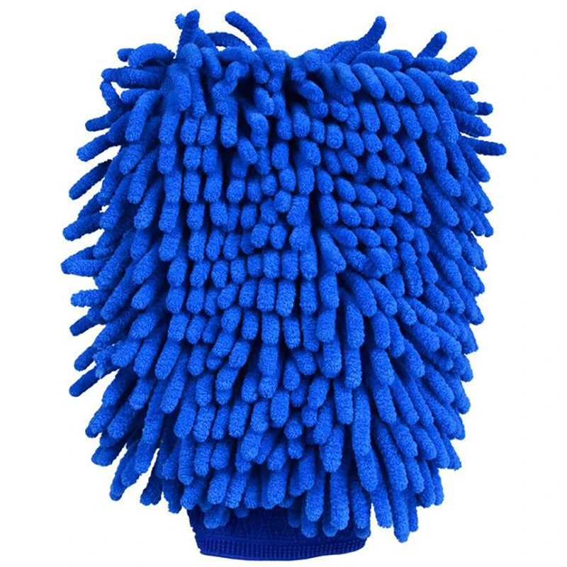 Ultrafine Fiber Chenille Microfiber Car Wash Glove Mitt Soft Mesh backing no scratch for Car Wash and Cleaning