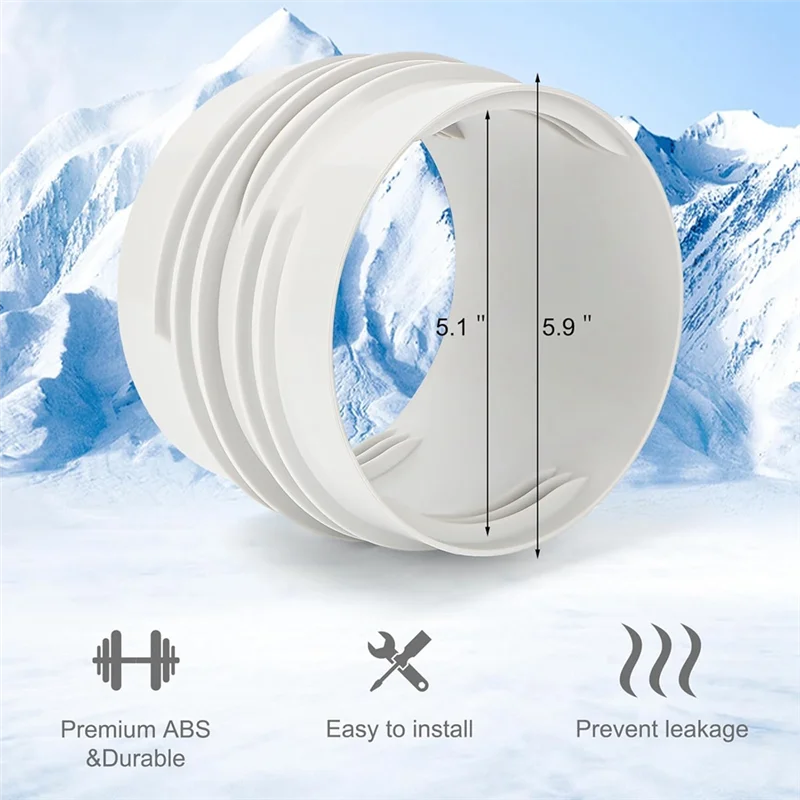 

ABMI-портативная муфта для шланга переменного тока диаметром 5,1 "/5,9" выхлопной вентиляционный соединитель для по часовой стрелке и счетчика для резьбы по часовой стрелке,