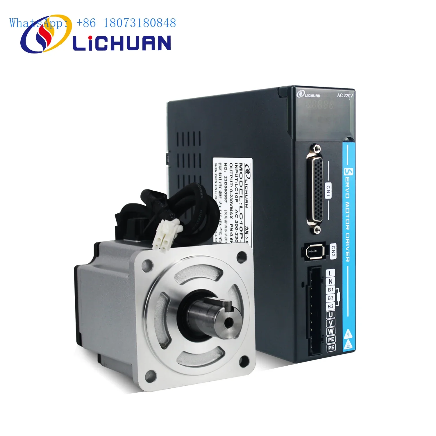 Lichuan Servos 60mm 600W 220V 3.5A 1.91N.m 3000RPM CNC Servos 17bit single phase servo motor driver kit 60M01930B +LC10P-600