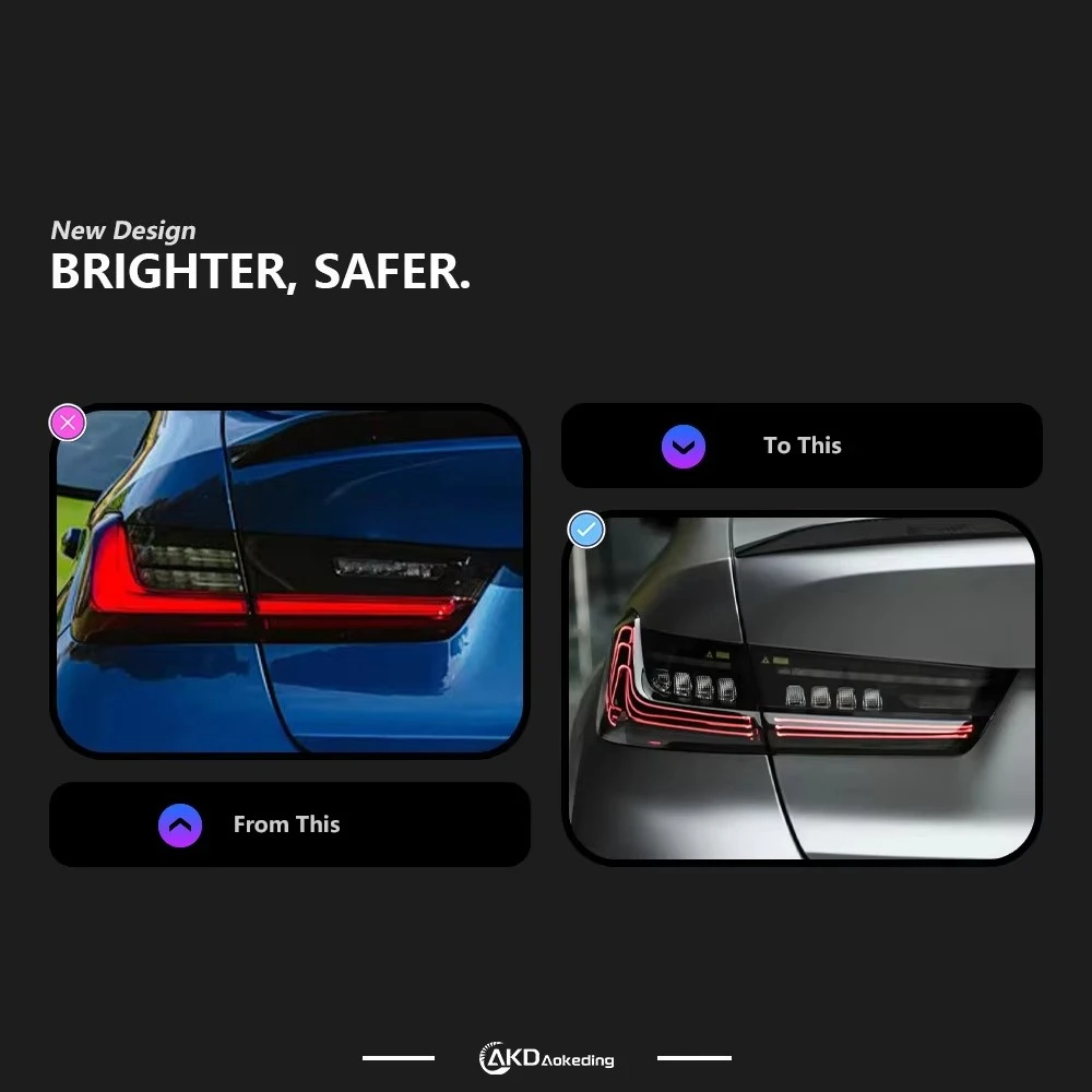 JYF New La-ser Taillight 2019-2023 for 3 Series G20 Tail Light Assembly Modification Csl Style LED Daytime Running Lights Turn