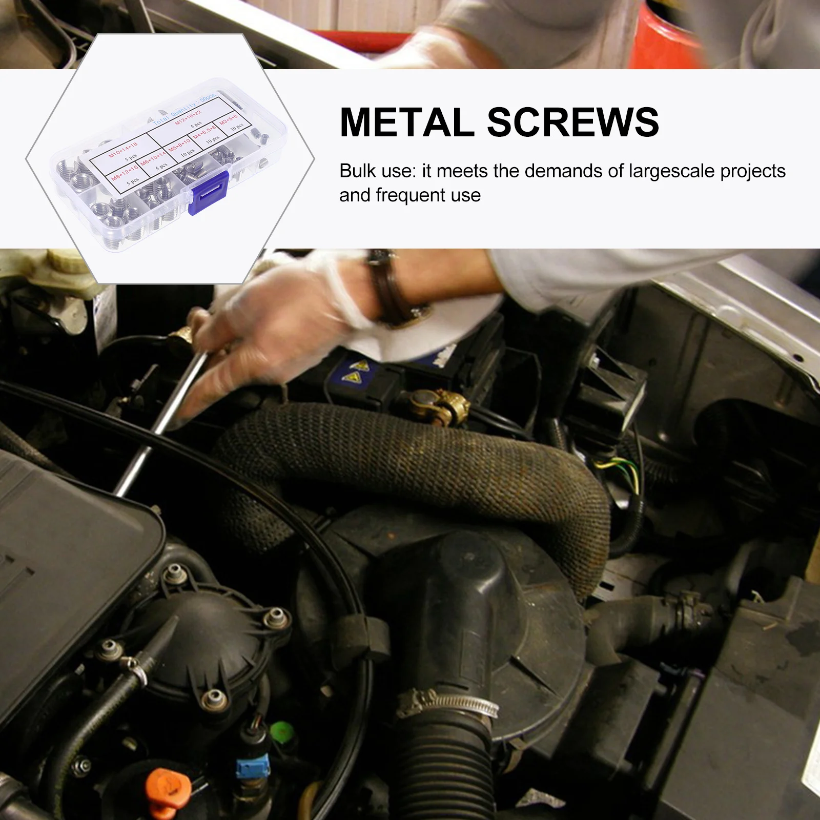 50 قطعة الفولاذ المقاوم للصدأ الذاتي التنصت الموضوع إصلاح إدراج تثبيت سريع إدراج عدة الداخلية الموضوع تعزيز أداة إصلاح