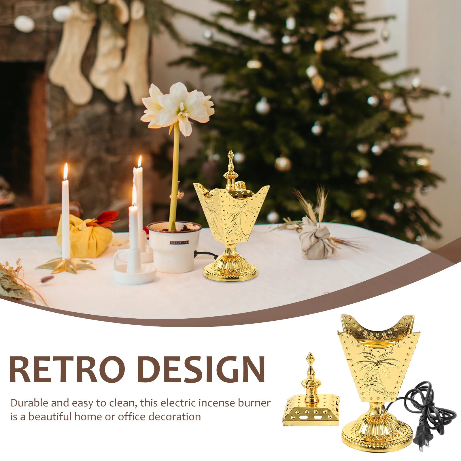 

Electronic Metal Incense Burner Dining Room Table Decor Scented Iron Electric Censer