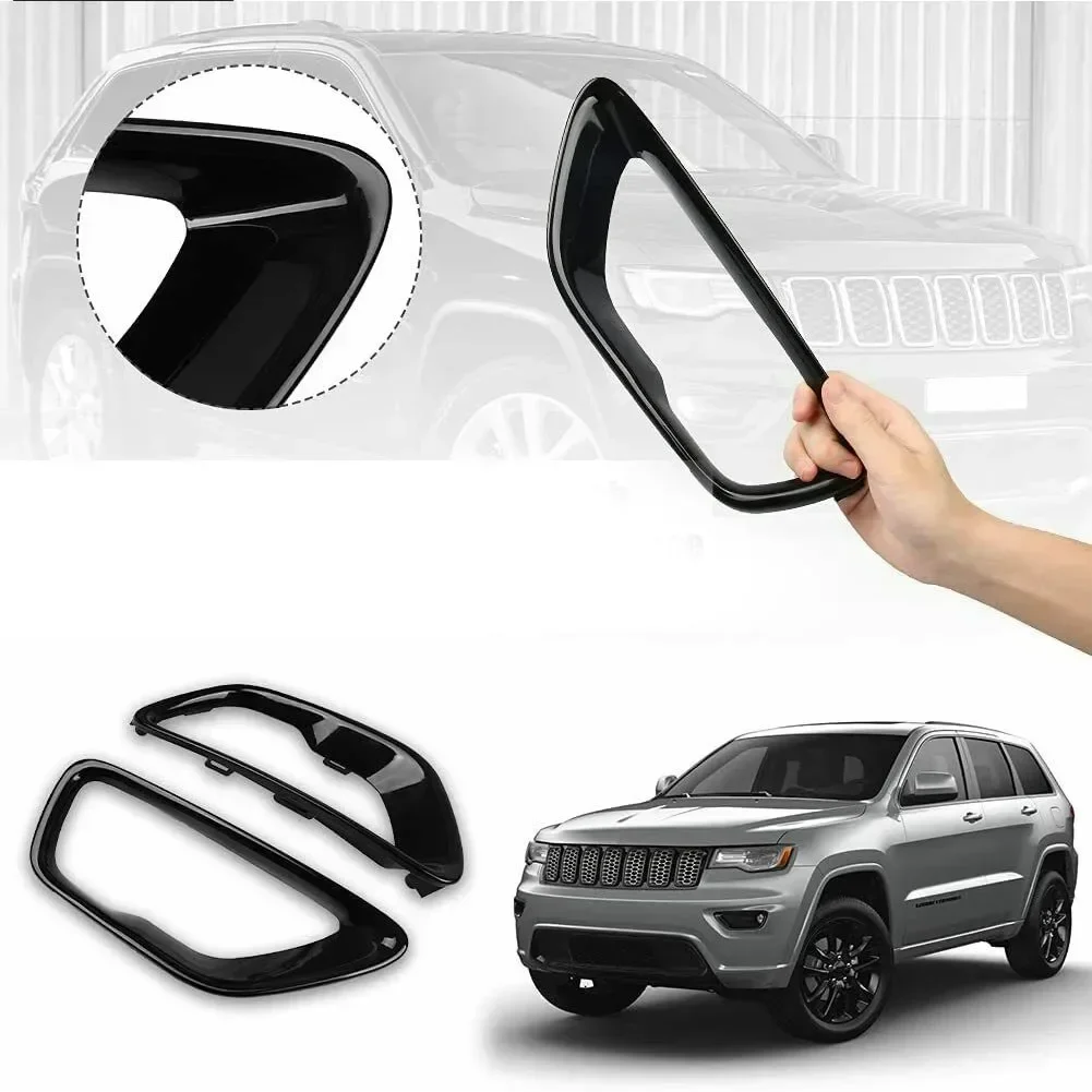 For Jeep Grand Cherokee 2017 2018 2019 2020 2021 Limited Laredo Overland Trailhawk Front Fog Light Cover Fog Lamp Trim sticker N