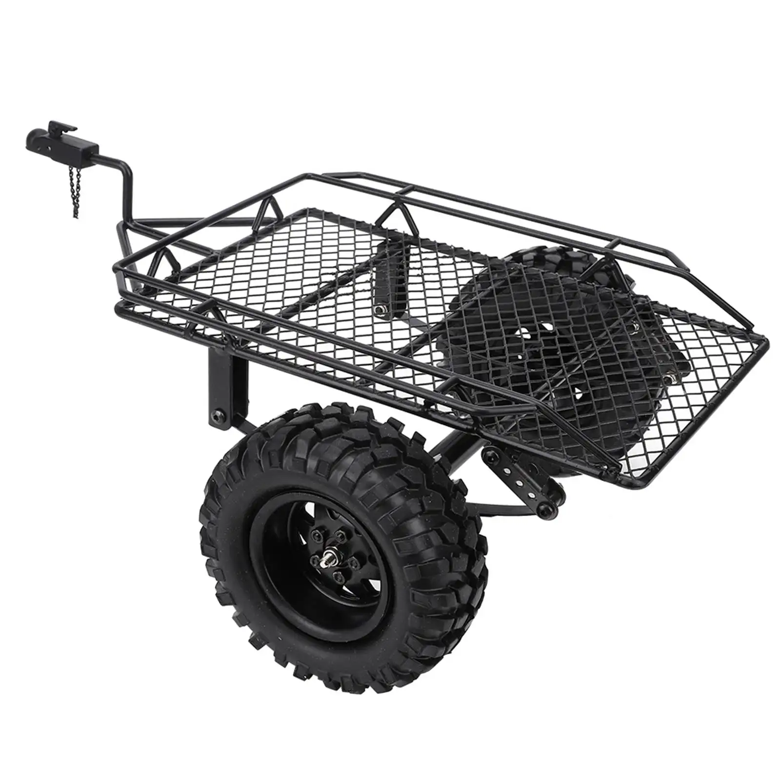 1/10 RC Car Trailer RC Car Accessories Metal RC Bucket Trailer Simulation Trailing Car for TRX4 D90 SCX10 CC01 1/10 DIY Parts