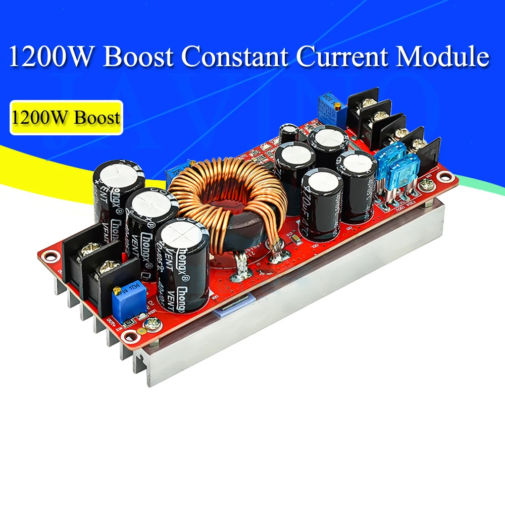 1200W 20A DC Converter Boost Step-up Power Supply Module IN 8-60V OUT 12-83V With Heat Sink 1200 W 12V to 24V 48V 1200W 20A DC