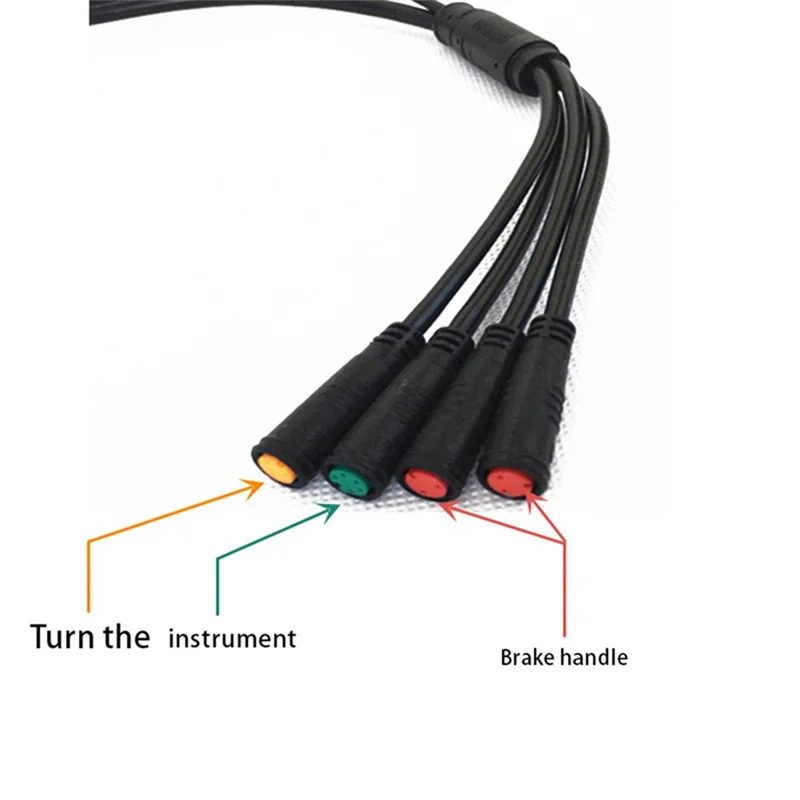 E-Bike 1T4 E-Bike Extension Cord Cable Waterproof Connector for Electric Bicycle Brake Display Throttle Cycling Part.