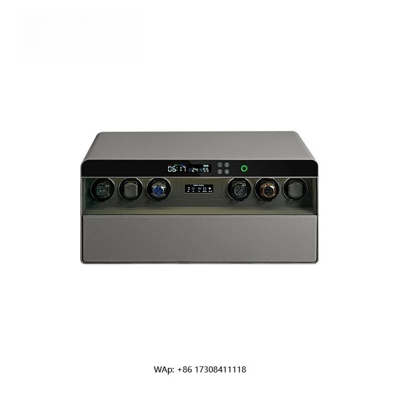 

Watch Jewelry Double Layer Storage Compartments Box USB Charging Battery With LED Light Glass Panel Leather Surface