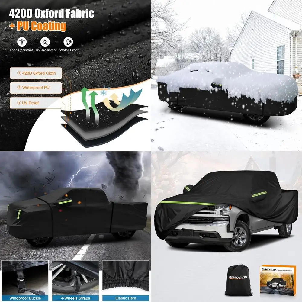 

Водонепроницаемый сверхмощный чехол для грузовика Chevy Silverado 1500 Crew Cab 6,6 фута. Кровать, всепогодная защита для моделей 2000-2023 гг.