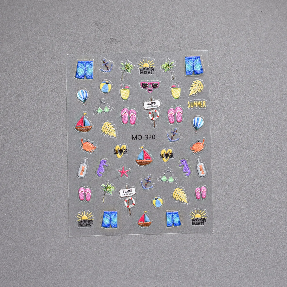 Calcomanías 5D de medusas para uñas de playa y verano, deslizadores adhesivos de tornillo de estrella de mar de concha blanca, calcomanías en relieve de sirena, decoración de láminas para manicura