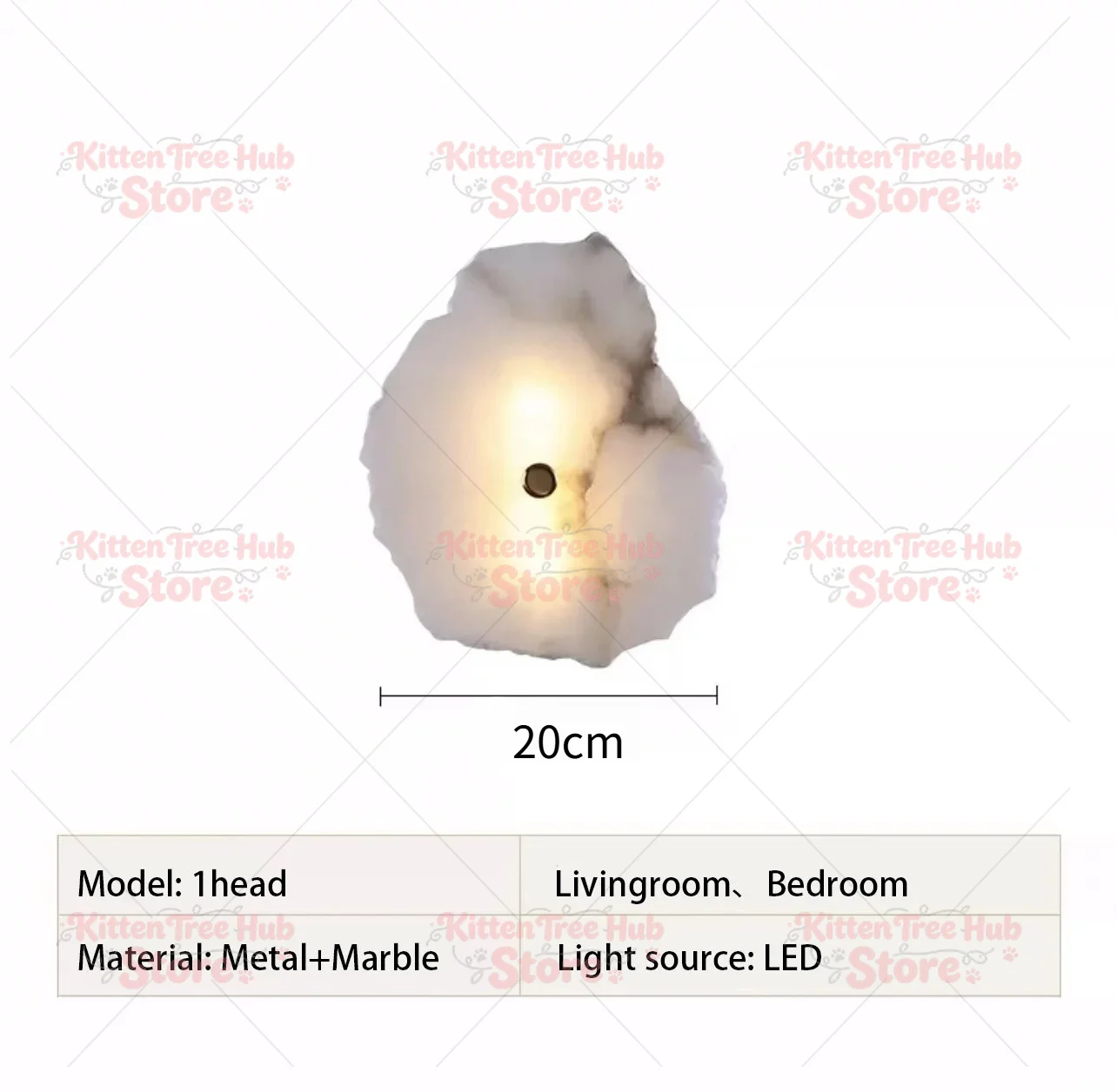 Natural Marble LED Wall Lamp Copper Luxury Novelty Lighting Sconce