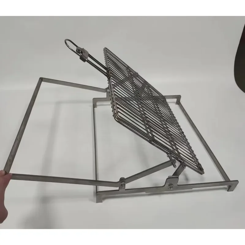Rotary BBQ Grill Basket with Easy Flip Mesh Design for Outdoor Cooking Barbecue Tools Non Stick Wire Rack for Chicken
