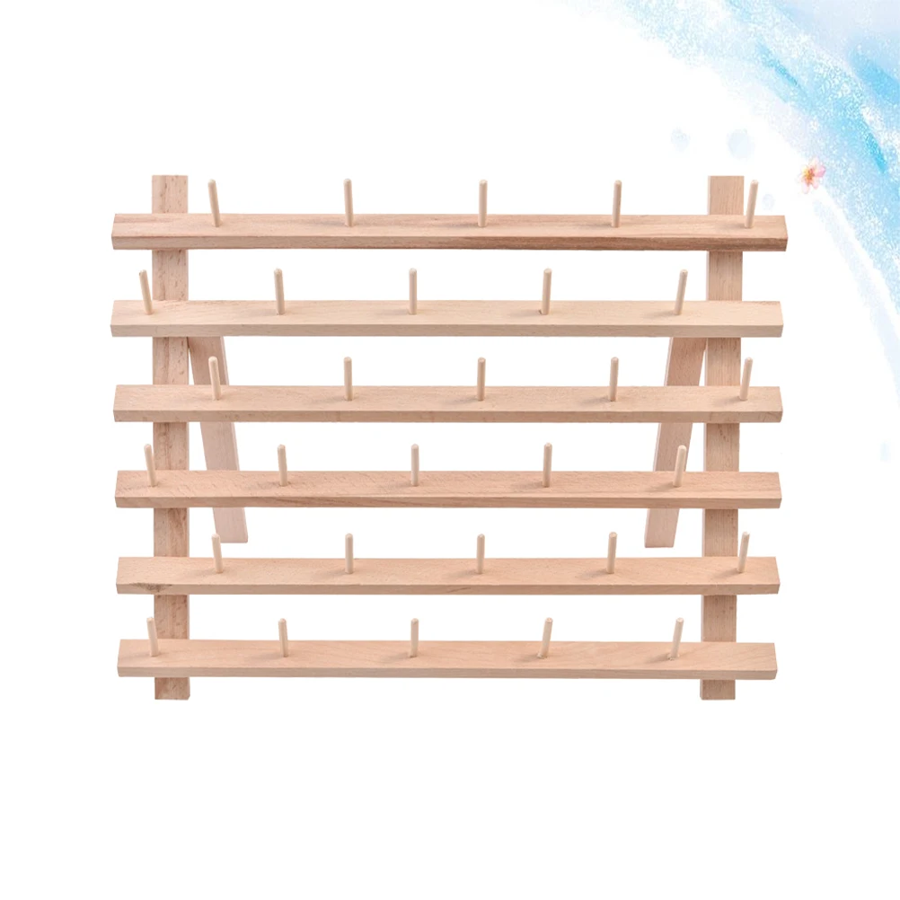 

30 Spool Thread Rack Organizer Wooden Sewing Storage Stand Holder for Spools cones Beechwood Foldable Wall Mount