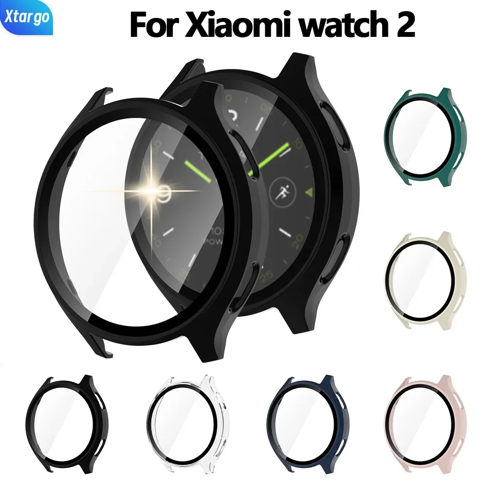 PC Case+Glass for Xiaomi Watch 2 Smart Watch Screen Protector All-around Bumper Protective Shell for XiaoMi Watch2 Accessories