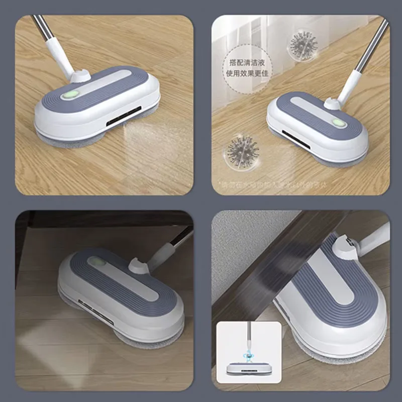 ممسحة أرضية كهربائية لاسلكية 2000 مللي أمبير بطارية مطحنة رش ممسحة أرضيات كهربائية دوارة ممسحة مياه منظف مع إضاءة LED