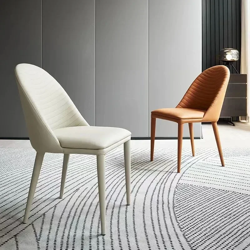 Silla de Cuero Elegante, Sillas de Comedor Tapizadas, Diseño Antiguo, Muebles de Acrílico, Sillas Nórdicas para Eventos, Sillas Rosas Furniture