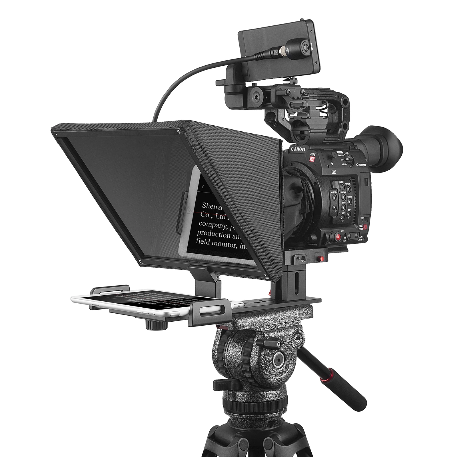 T12 Teleprompter portátil para Smartphone, Tablet, Câmera DSLR, Gravação de Vídeo, Transmissão ao Vivo, Controle Remoto