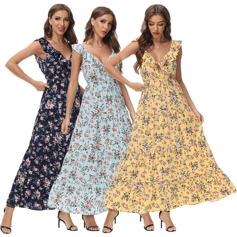 

2022 New Women Dress Sexy V-Neck Backless Hollow Out Long Maxi Dresses Female Summer Lantern Sleeve Club Party Beach Cover Up