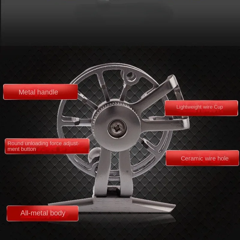 بكرة صيد معدنية صغيرة على الجليد أقصى سحب 3 كجم من سبائك الألومنيوم للمياه العذبة خط صيد السمك عجلة أمامية مشبك السمك Kastking