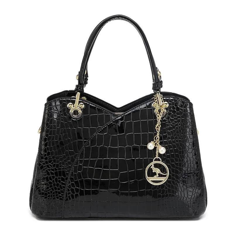 

Fashion 3 layer Large Capacity Tote Bag Luxury Handbag Women Bags Designer Crocodile Pattern Patent Leather Ladies Shoulder Bag