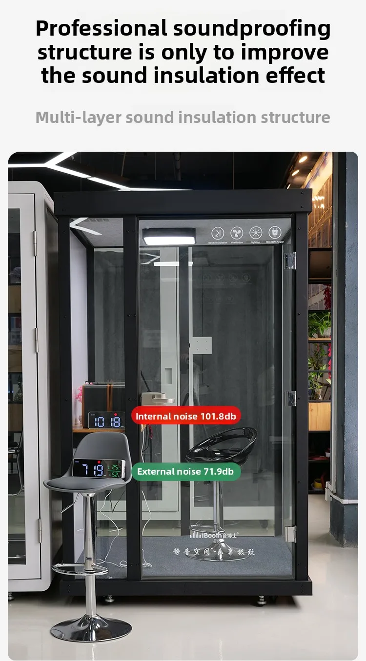 استوديو تسجيل قابل للإزالة، تيار مباشر، غرفة عازلة للصوت، غرفة البيانو المنزلية، كابينة هاتف مكتبية صامتة
