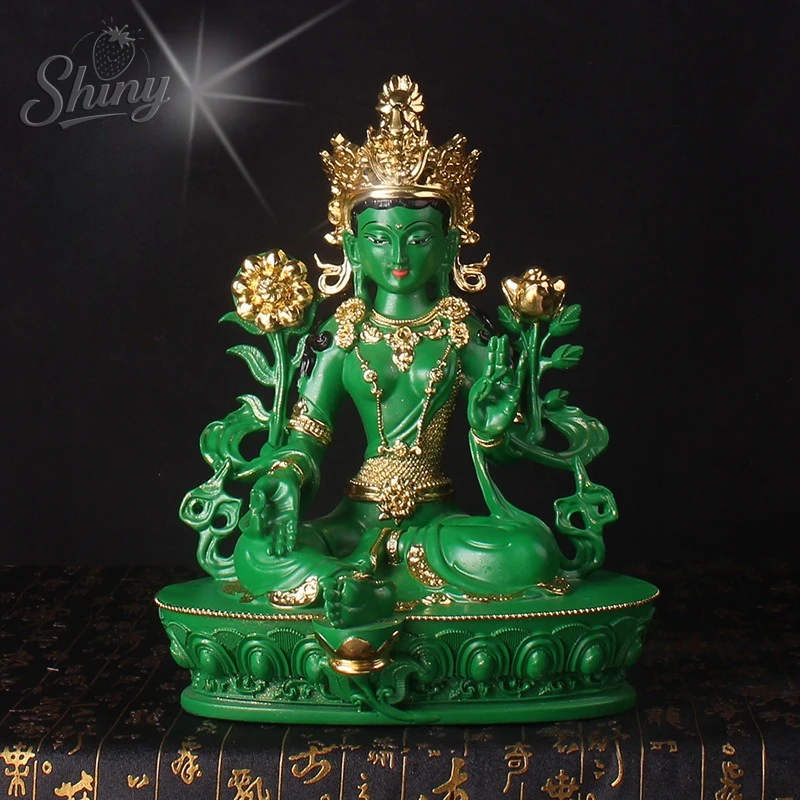 Buddha statue Buddhist patriarch good resin Green Tara Bodhisattva buddha HOME Altar worship Effective protection