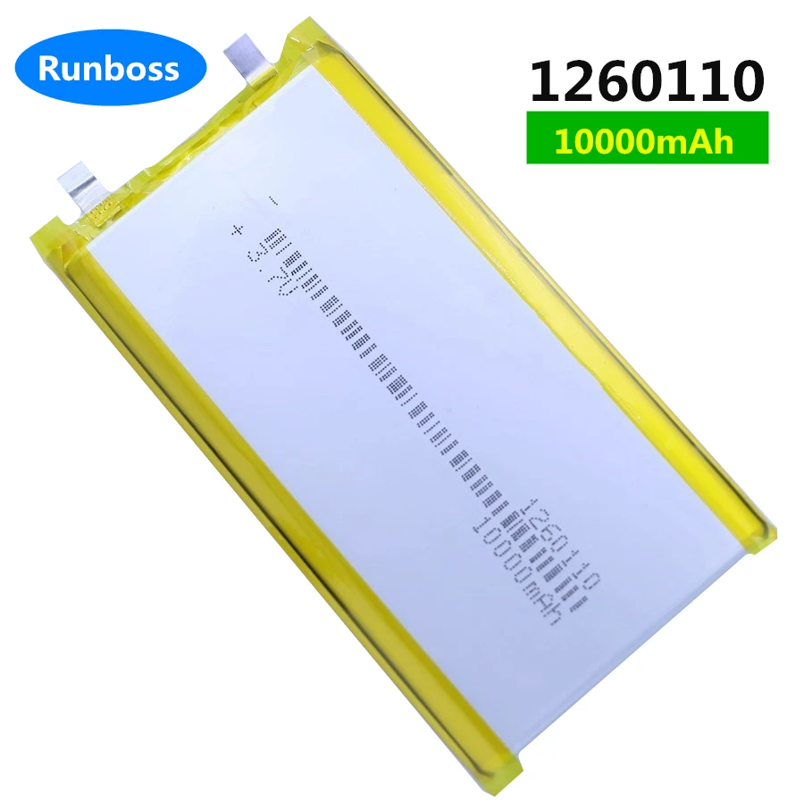 High Quality 3.7V 10000mAh 1260110 Rechargeable Polymer Batteries Lipo Li-Po for Toy Power Bank GPS Laptop Camping Lights Diy