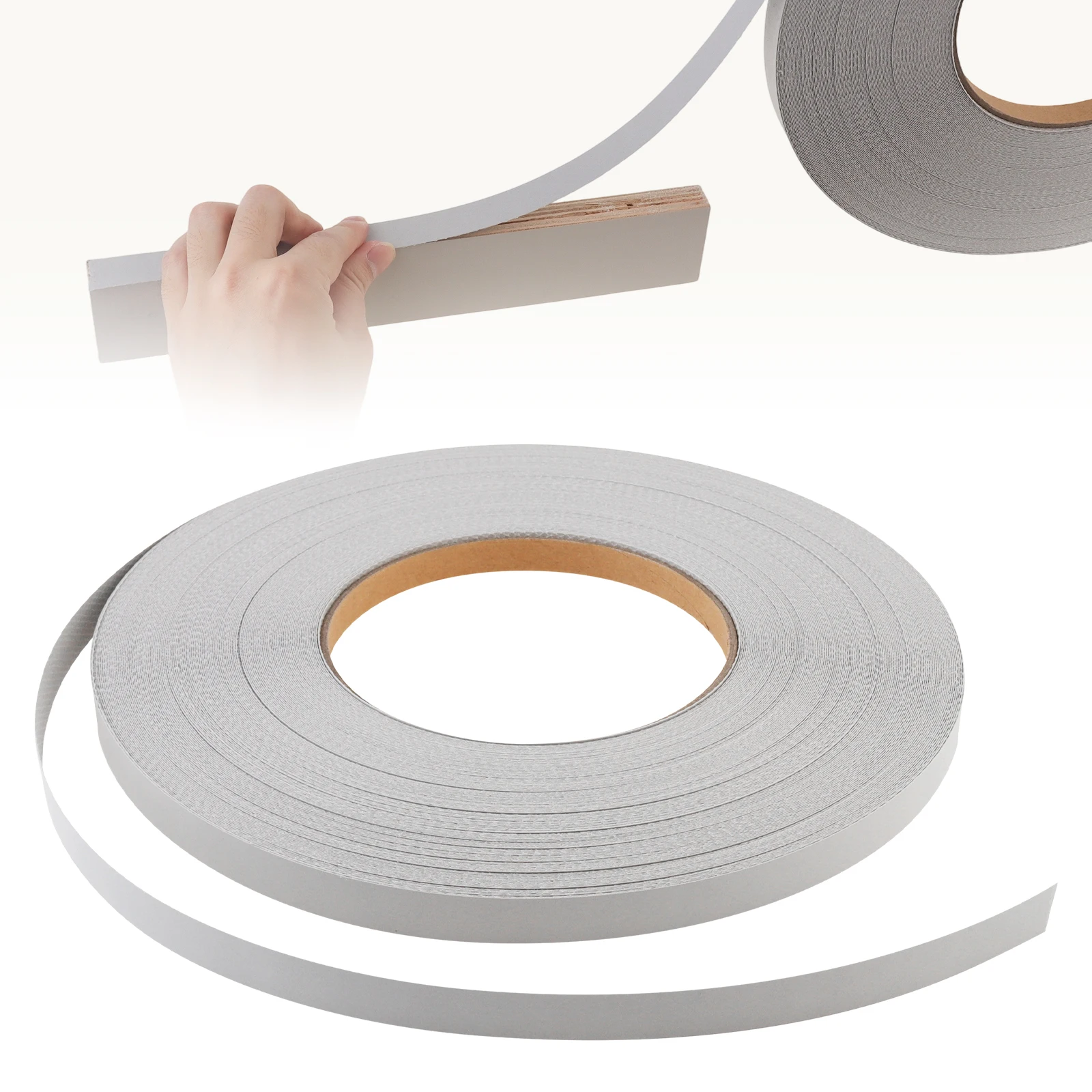 3/4 inch x 328 ft Gray Melamine Pre-Glued Edge Banding for Cabinets, Plywood Tables Tools