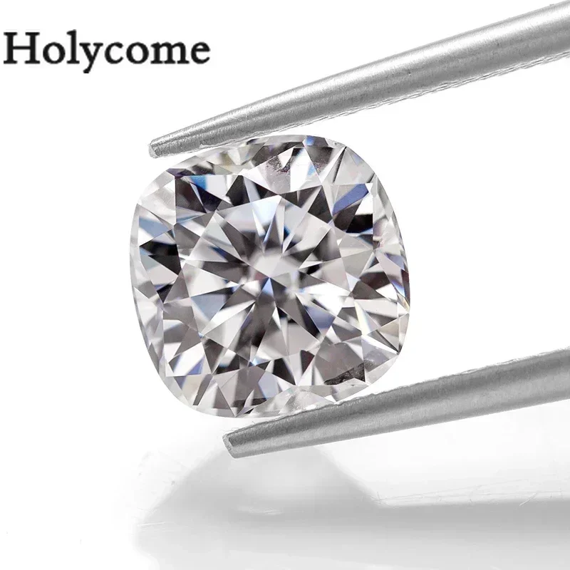 

Cushion Shape Holycome Moissanite D Color White VVS1 Clarity Multiple Sizes Dazzling Synthetic Diamond Gemstone Jewelry Making