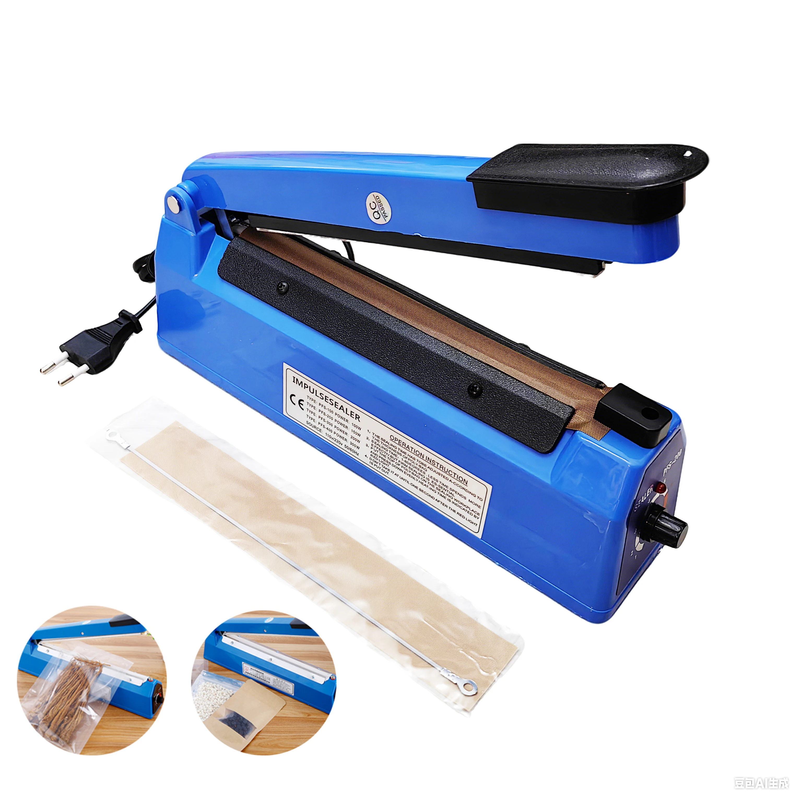 수동 임펄스 실러 열 씰링 기계 가열 실러 200mm/300mm 주방 식품 진공 가방 실러 비닐 봉투 포장 도구