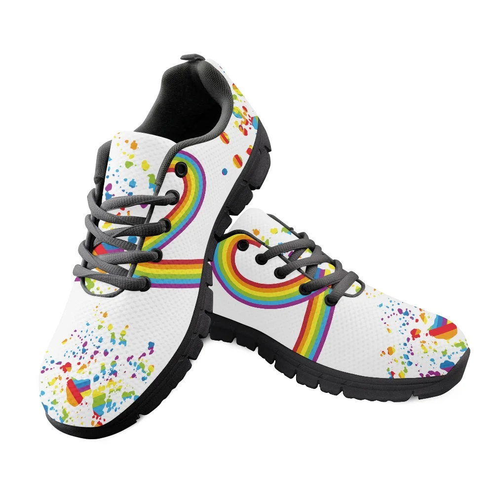 Thương Hiệu Cho Nam Giày Nhẹ Thoáng Giày Graffiti Rainbow In Hình Giày Size Lớn 35-48 Lưới nam Huấn Luyện Viên