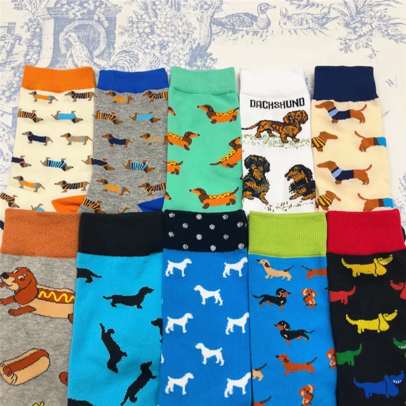 Adult Size Dachshund Hush Pup Puppy Crew Cotton Socks Dog Paws Claws Pet Street Fashion Animal Sausage Funny Cartoon Lovely Sox