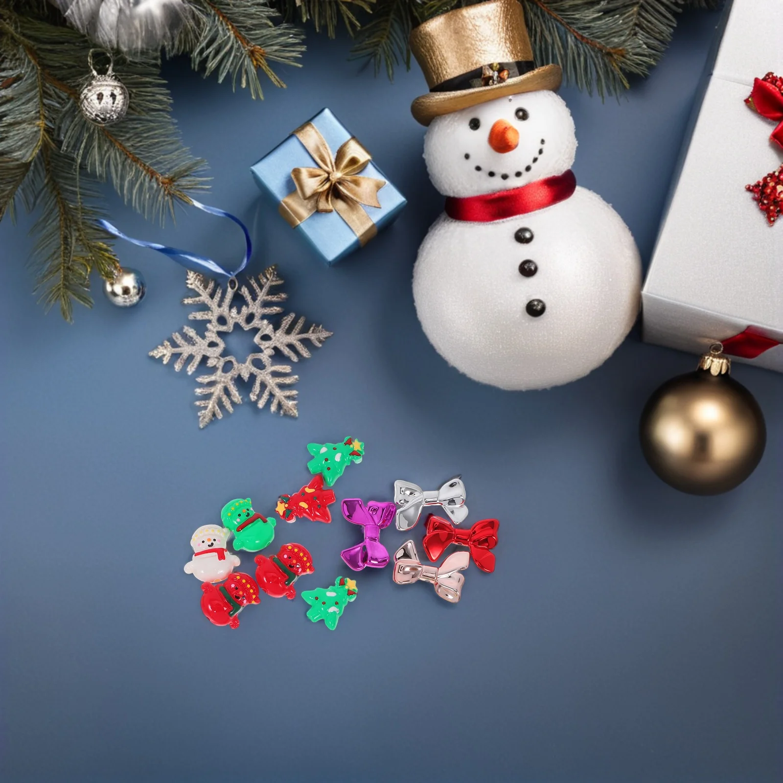 

24pcs Christmas Phone Chain Hand Painted Holiday Craft Supplies Diy Keychains Jewelry Making Beads For Kids Aesthetic Kawaii