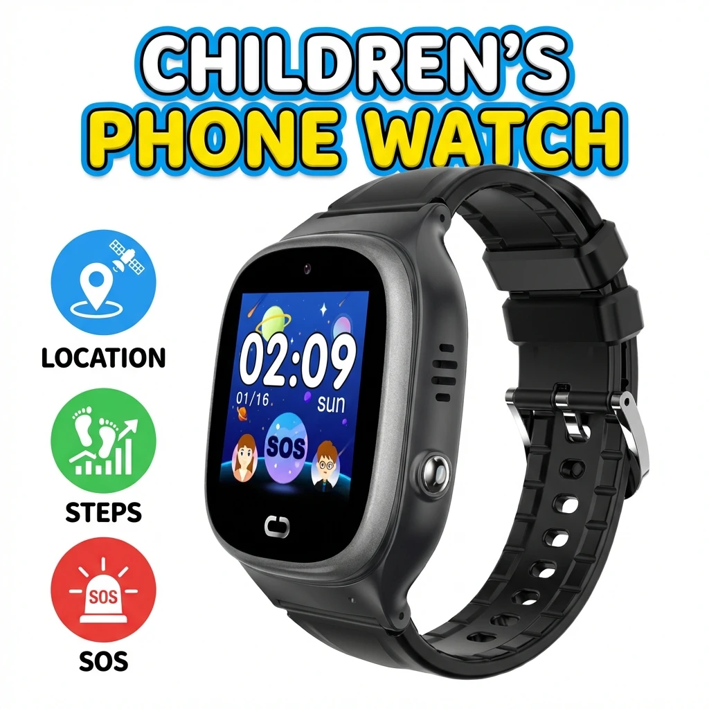 

Умные часы для детей с GPS-трекером, SOS-функцией, телефоном, SIM-картой, фотокамерой, водонепроницаемые (IP67), подарок для детей, совместимость с IOS и Android