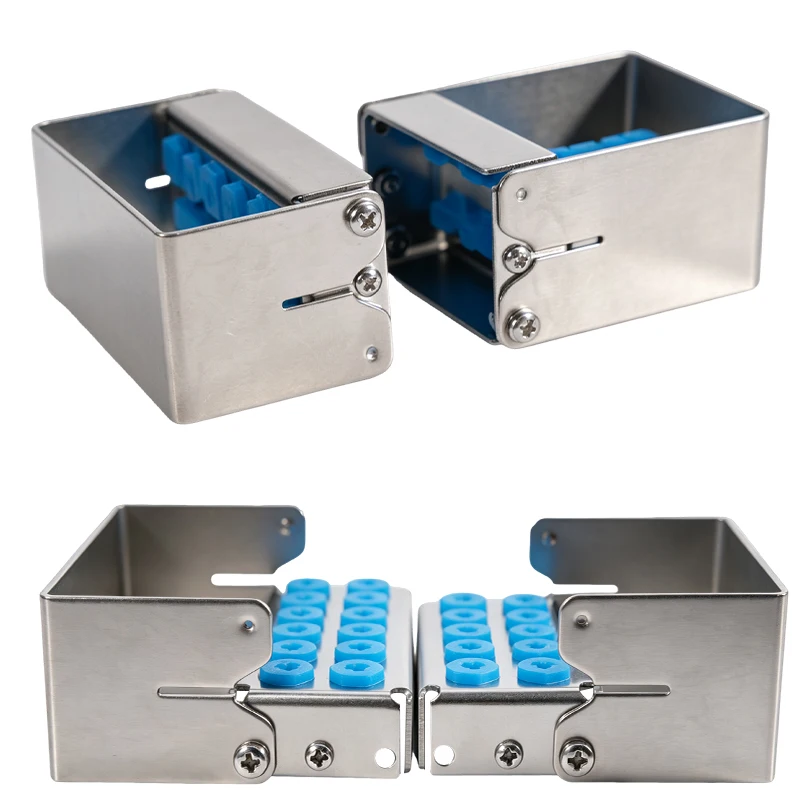 8/12 Holes Dental Scaler Tips Holder Implant Drills Organizer Bone Bur Block Box Disinfection Storage Case Stand Autoclave