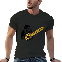 Javier Milei profile with afuera! chainsaw T-Shirt boys animal print anime figures shirts graphic mens plain t shirts