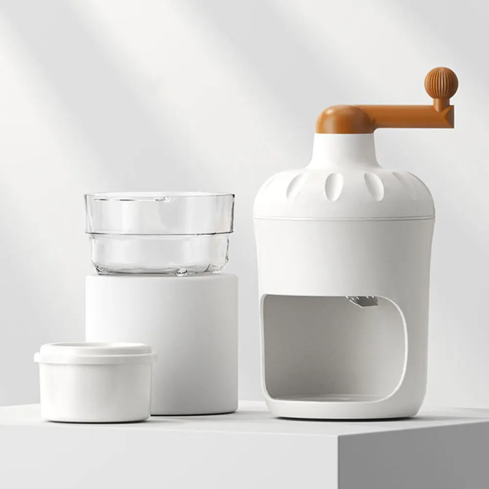 Hand Crank Ice Shaver Shaved Ice Machine Portable Ice Crusher for Kitchen and Picnic