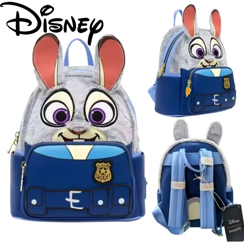 

Loungefly Disney Officer Rabbit Backpack Adjustable Strap Wallet Purse Soft Fabric Cartoon School Outdoor Leisure Bag Gifts