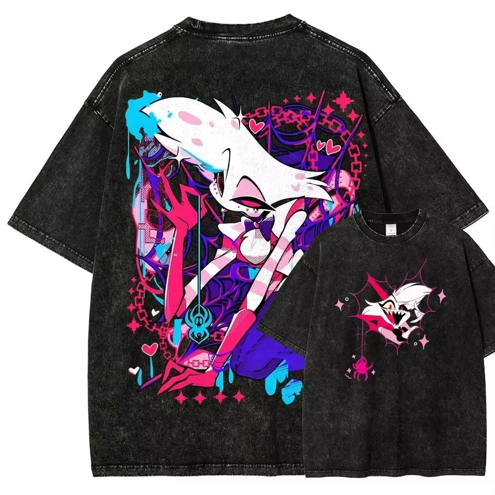 Hazbin Hotel Charlie Morningstar Vaggie Alastor Angel Dust Paar-Matching-Outfits Grafische Vintage-Washed Ästhetische Streetwear – Detail 2