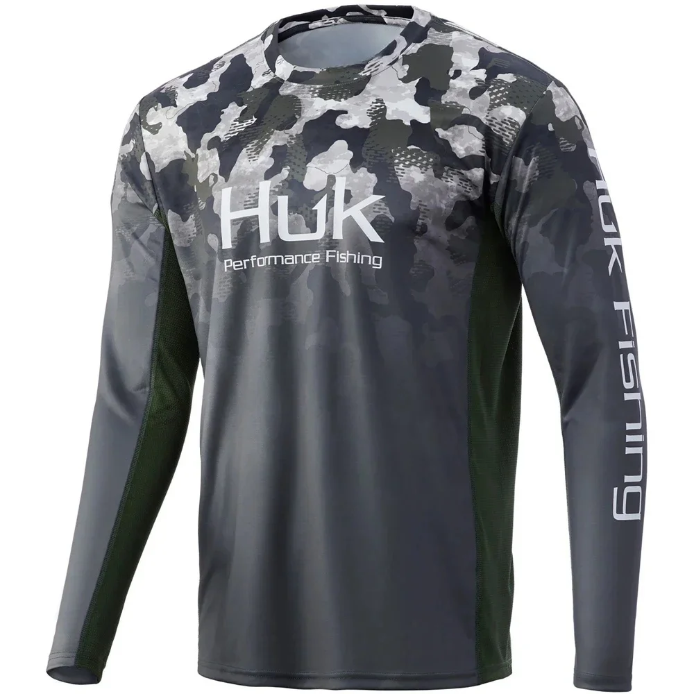

Fashion Camouflage Print Men Long Sleeve T-shirt Quick Dry Breathable Outdoor Fishing Clothing Casual O-neck Loose Tops Pullover