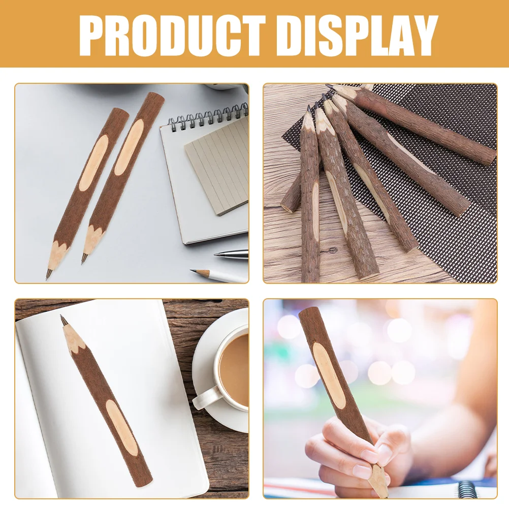 10 Pcs Natural Tree Branch Pencils Decor Writing Short Kids Carpenter Biodegradable School Office Home Use Smooth