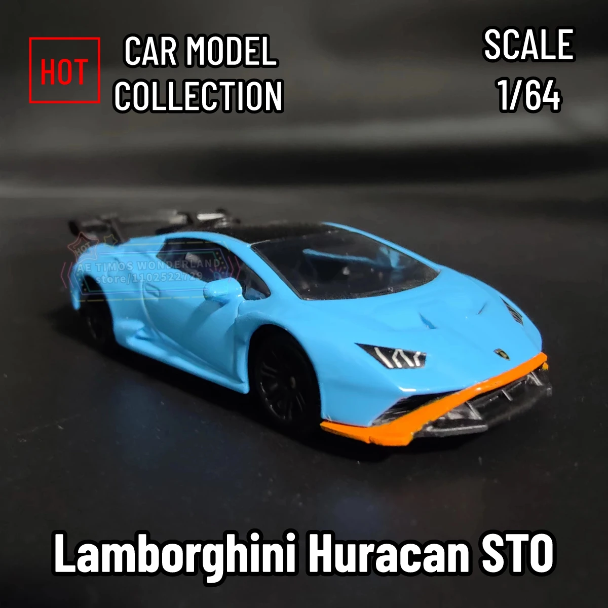 Scale 1/64 Lamborghini Huracan STO Replica Metal Mini Car Model Miniature Art Vehicle Figure Diecast Ornament Kid Xmas Gift Toy