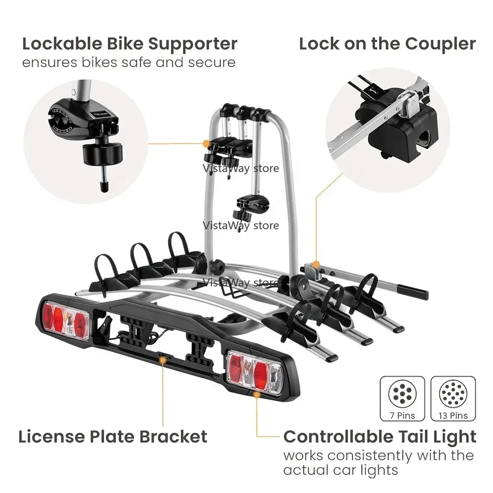 503 Car Hitch Bike Rack 3 Bike Rack Mount Platform for Car Truck SUV Minivans Bicycle Carrier