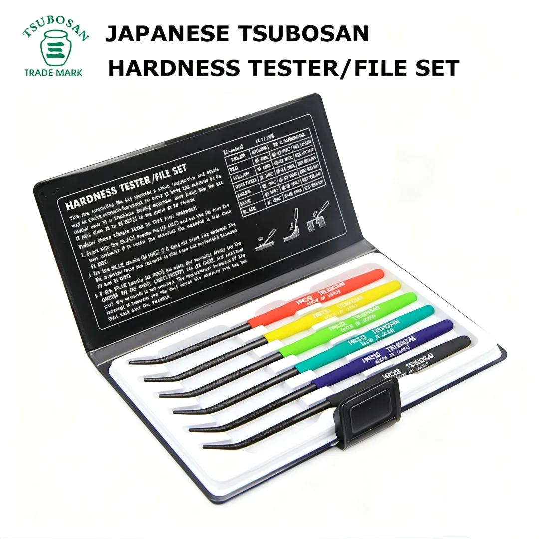 

6pcs/set Japanese Premium Tsubosan Handheld Hardness Tester File Handles For Easy Portability Steel File Set Grinding Tools