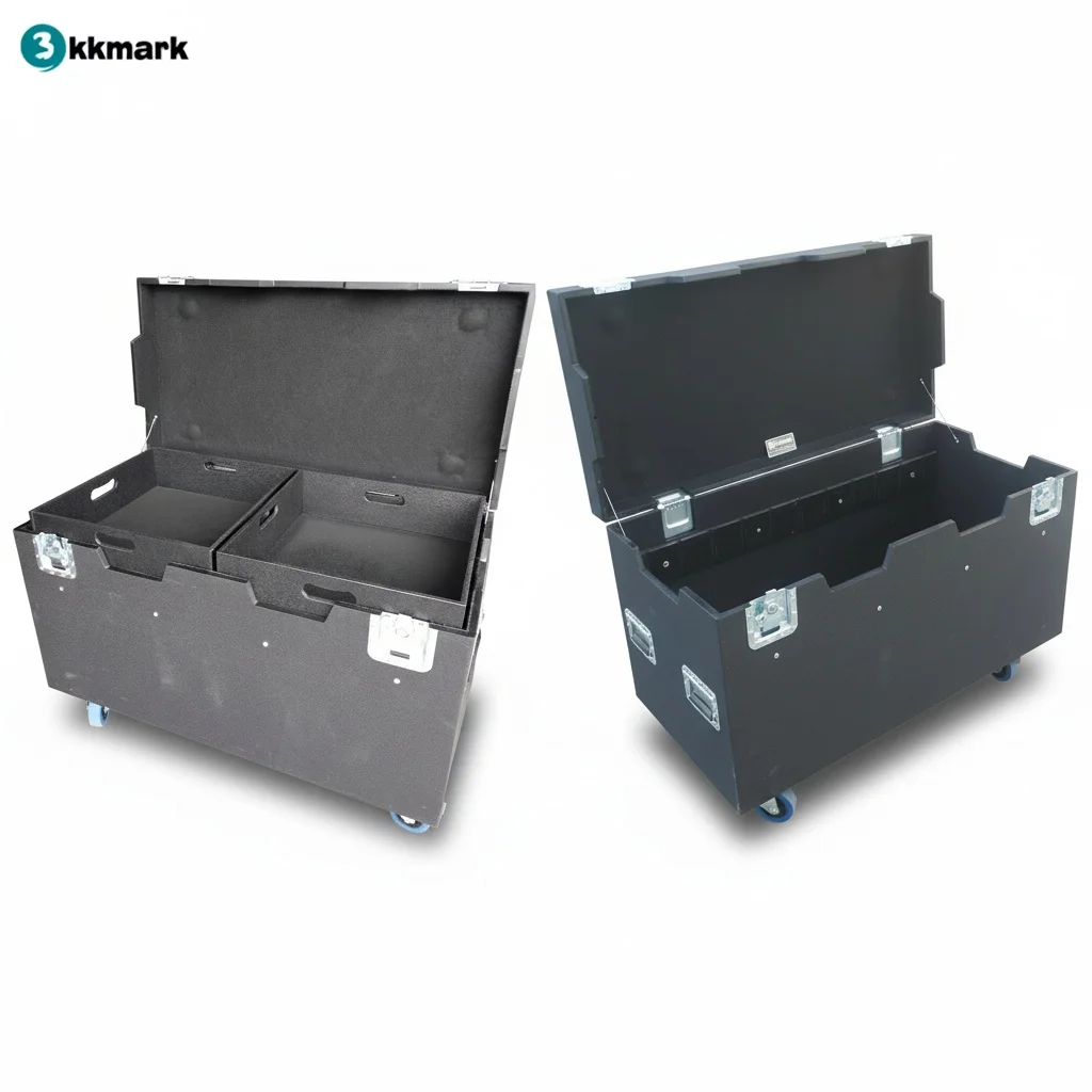 ATA Utility Flight Case, 9mm 12mm Birch Plywood Trucker Road Trunk, Waterproof Fiberglass Case, 100mm Castors, Heavy Duty