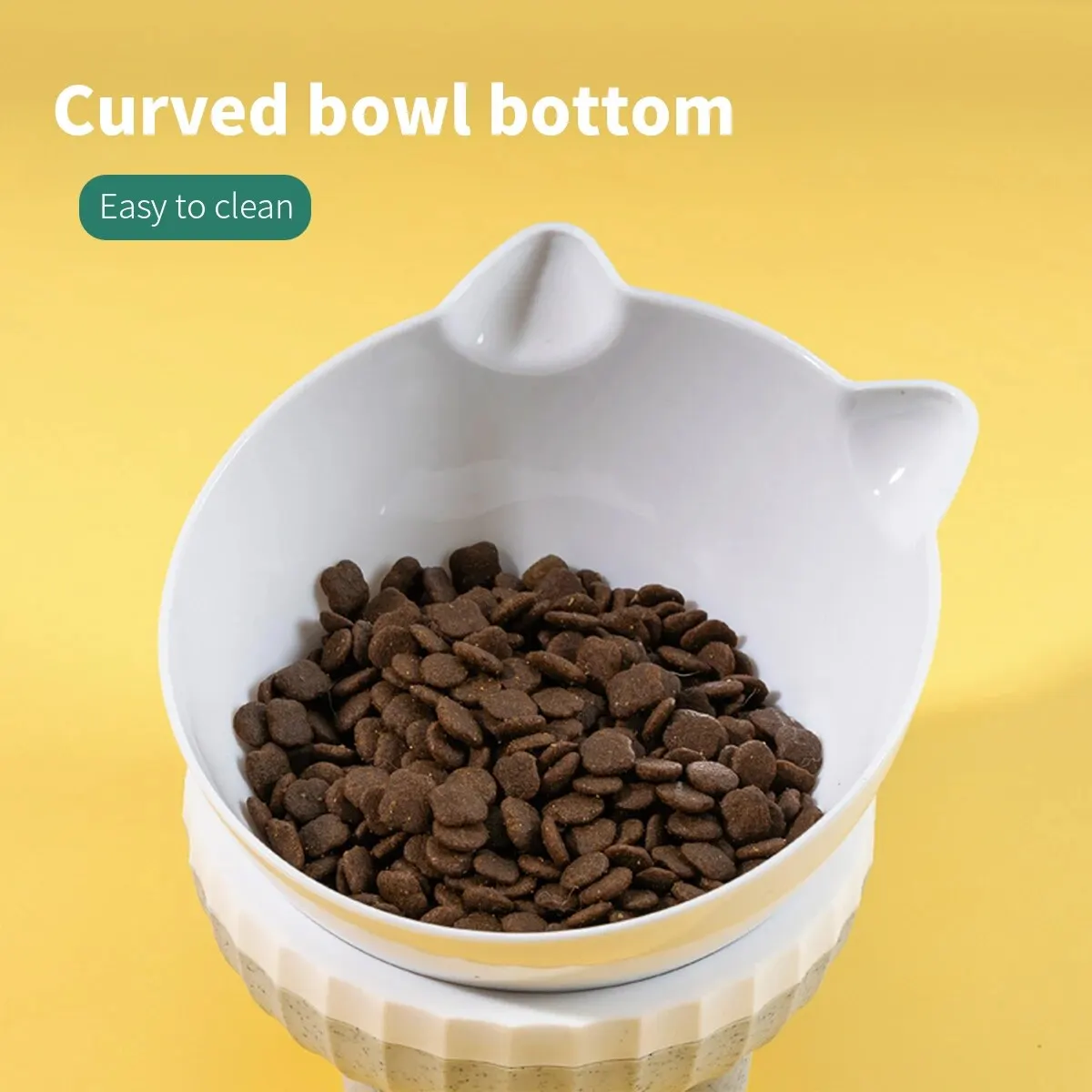 1pc Elevated Cat Bowls with Raised Stand, 15 Tilted Cat Design Neck Guard Stand Pet Food Water Feeder Bowl for Cats