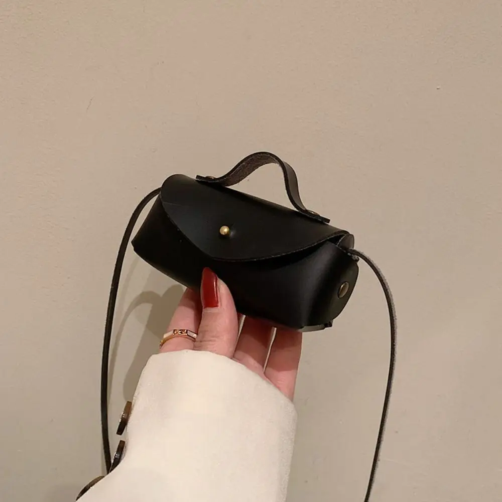 

Ретро-сумка через плечо из искусственной кожи, однотонная, маленькая детская сумка на плечо, горизонтальный кошелек для монет