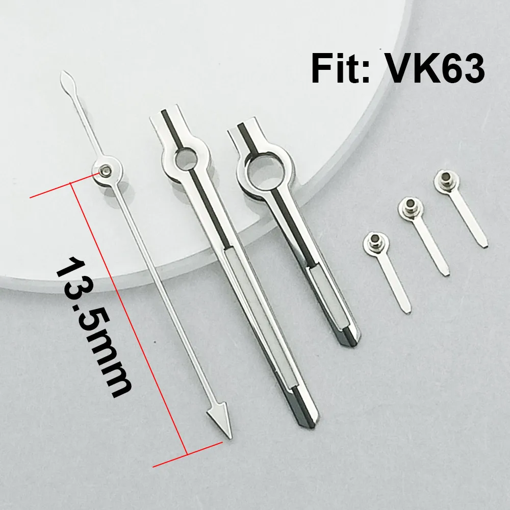 13.5mm hands C3 Luminous suitable for VK-63 movement  pointer watch replacement parts For accessories