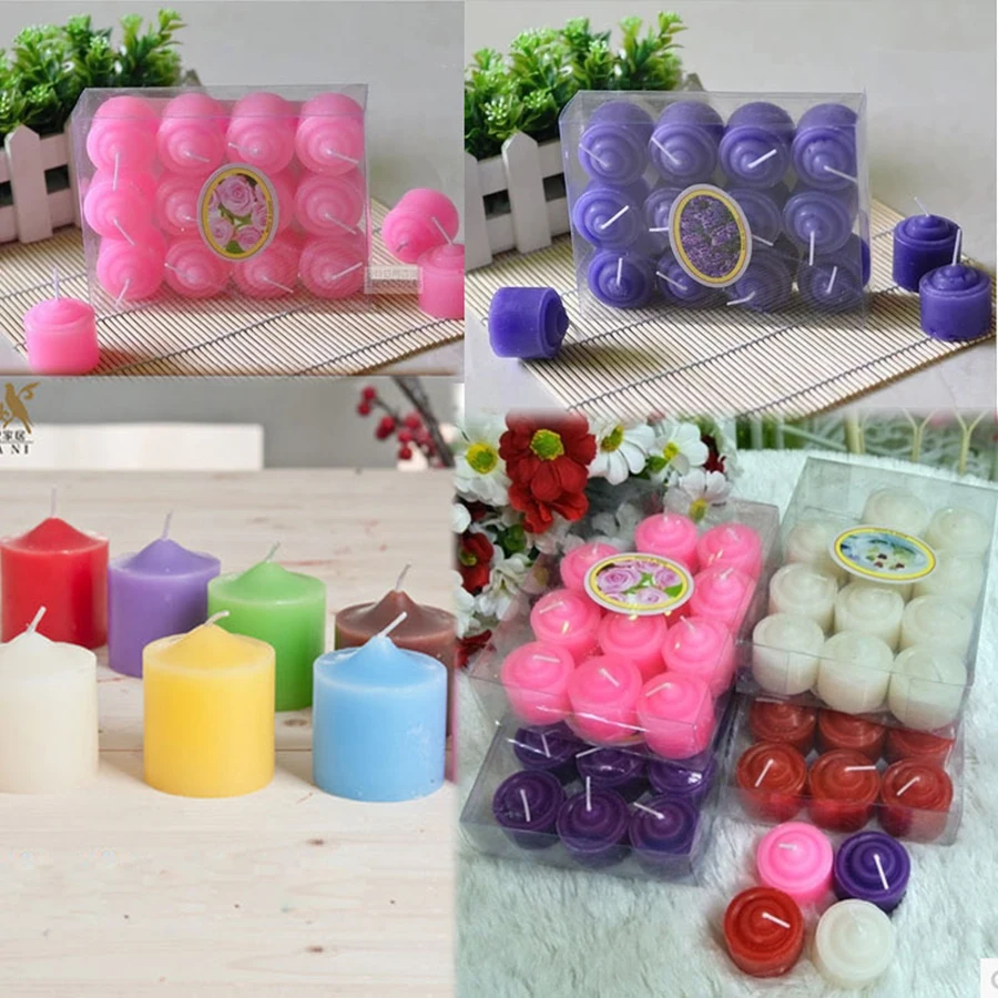 12pcs proposta di confessione romantica candele cena senza fumo di colore creativo piccole candele cilindriche candele per la decorazione della casa