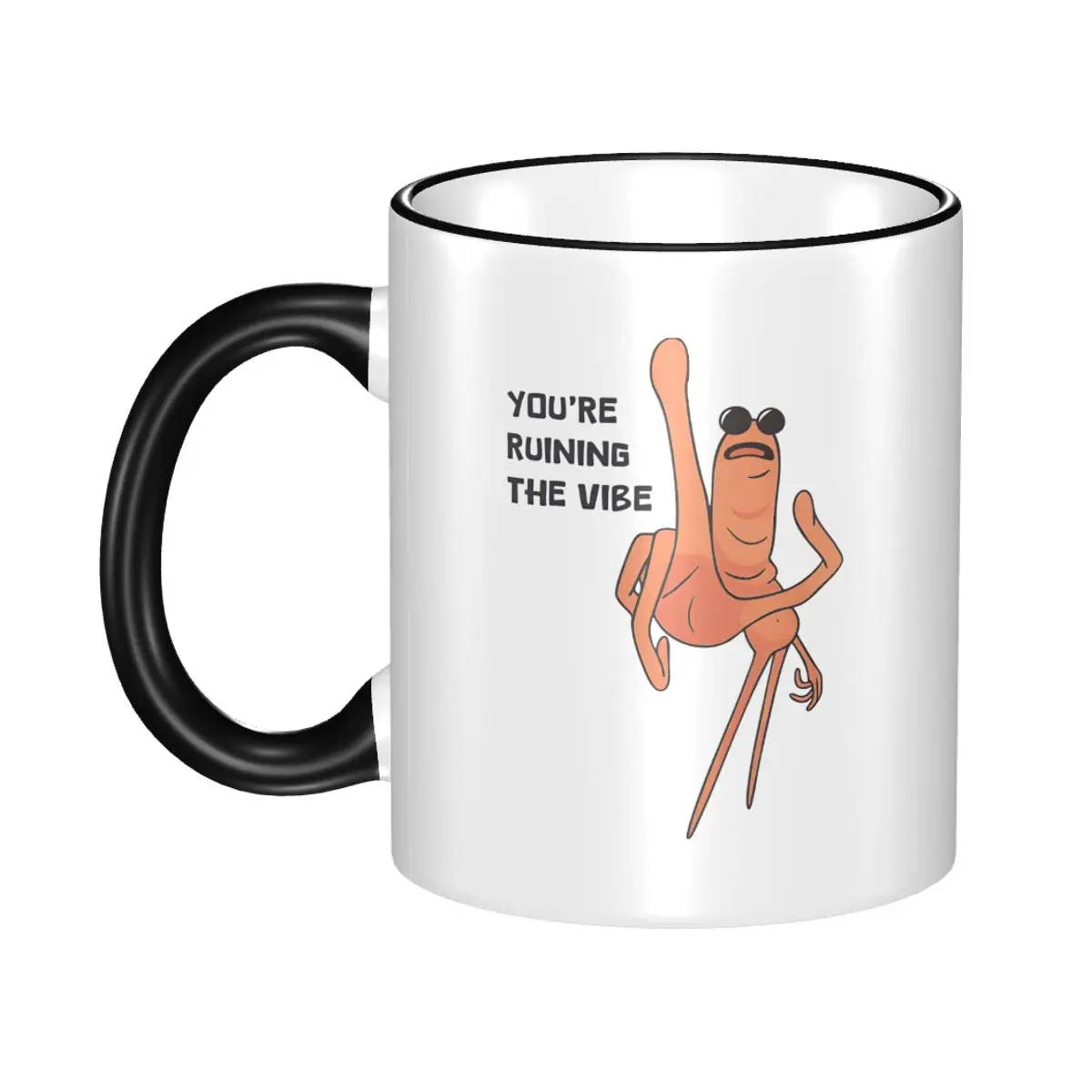 

Fun You're Ruining The Vibe Coffee Cup Office Marcus The Worm Meme Mug